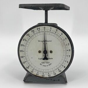 Vintage Weigh Master U.S.A. Family Scale Patented Capacity 25 Pounds Gray Metal